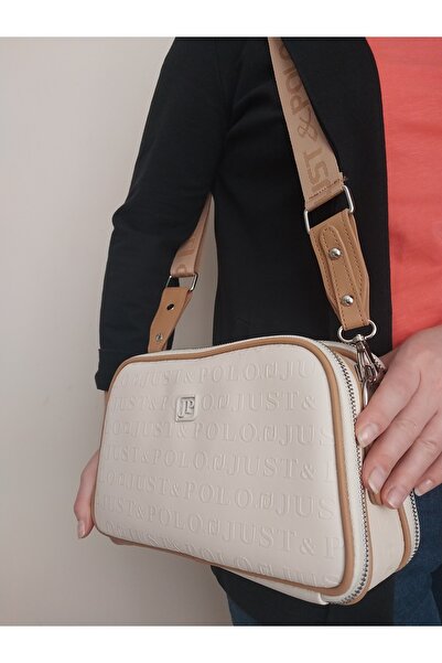Just Polo Women's Cream Hand and Shoulder Bag-Bd4076