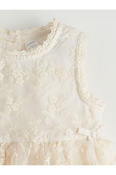 LC Waikiki Dívčí krajkové šaty LCW Kids Crew Neck