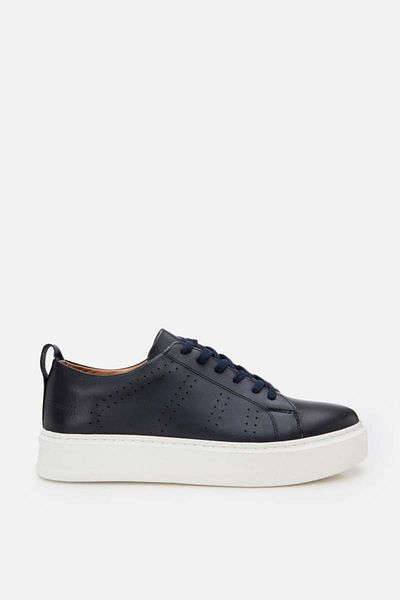 Yaya by Hotiç Marineblaue Herren-Freizeitschuhe aus echtem Leder