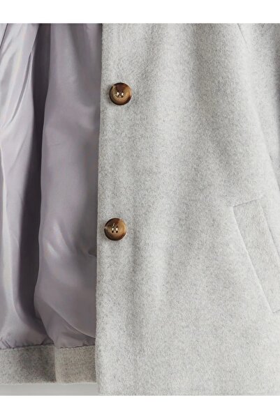 LC Waikiki LCW Kids Gri Bebe Yaka Kaşe Kız Çocuk Mont