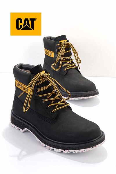 Caterpillar Men's Boots - Black Genuine Leather, Bootie - Cat 1111115401