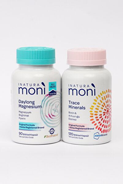 Inatura حزمة موني ديلي روتين سوبورت للدعم اليومي، مغنيسيوم 90 كيلو بايك و120 ...