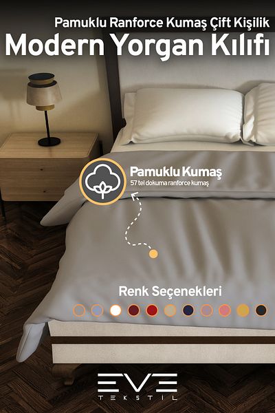 Eve Tekstil Husă de pilota modernă din bumbac Husă de pilota 220x240 cm Personalitate Antialergică