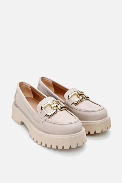 Yaya by Hotiç Kadın Bej Tokalı Günlük Loafer