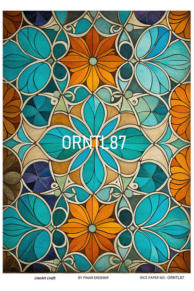 LİNEART ORNTL87 نمط عرقي وشرقي 30*42 سم ديكوباج نحاسي