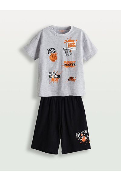 LC Waikiki Lcw Dream Bicycle Collar Male Child Shorts Pajamas Set