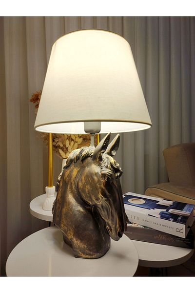 Artceal Decorative Horse Figured White Hat Lampshade Trinket