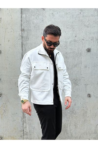 MİS MODA Men's Gabardine Fabric Seasonal Coat