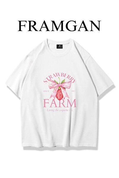 Framgan Γυναικείο μπλουζάκι με στάμπα φράουλας σε μεγάλο μέγεθος