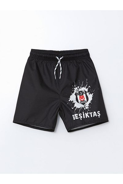 LC Waikiki LCW Παιδικό ελαστικό στη μέση με προστασία UV Beşiktaş εμπριμέ αγορίστικο μαγιό
