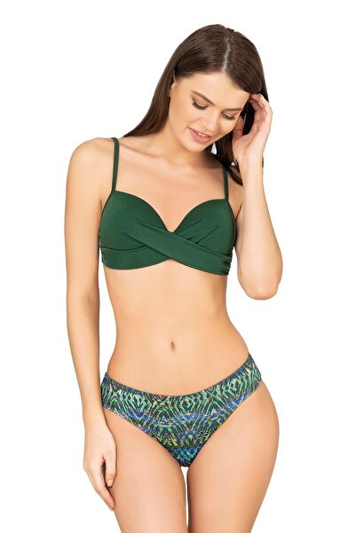 Endeep Kadın Destekli Çapraz Detaylı Yeşil Bikini Takımı