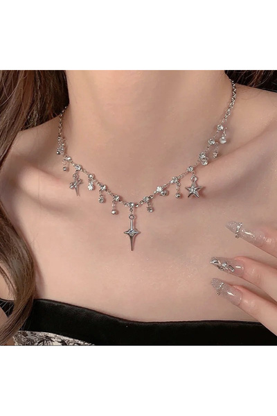 Vintageamer Çelik | Star Bead Charm Kolye