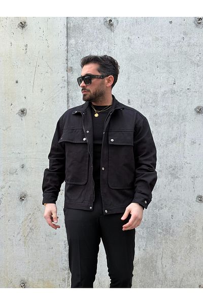MİS MODA Men's Gabardine Fabric Seasonal Coat