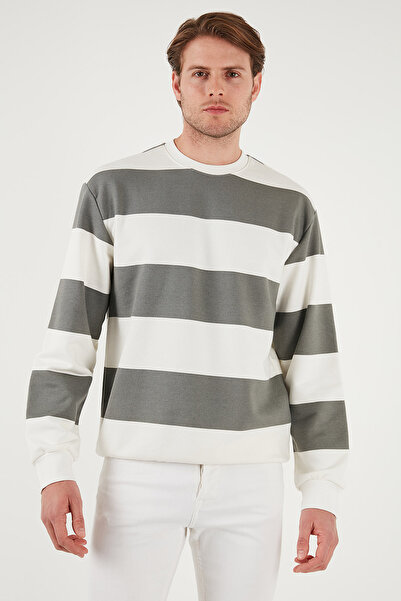 Buratti Cotton Striped Regular Fit Crew Neck Sweat for Men 5905790