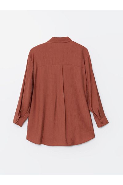 LC Waikiki Lcw Textured Oversize Krinkle Women's Shirt Tunic Fast Fashion
