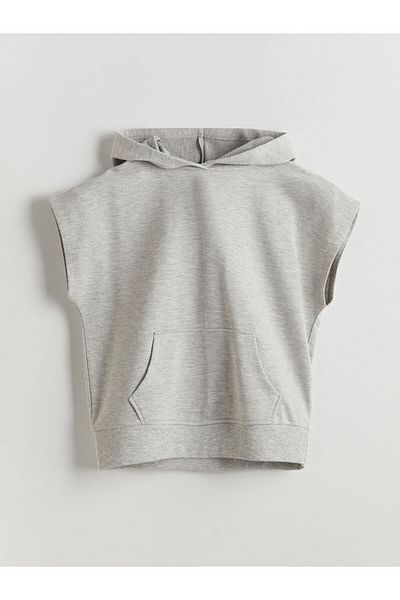 LC Waikiki Lcw Kids Hooded Short Sleeve Girls Sweatshirt