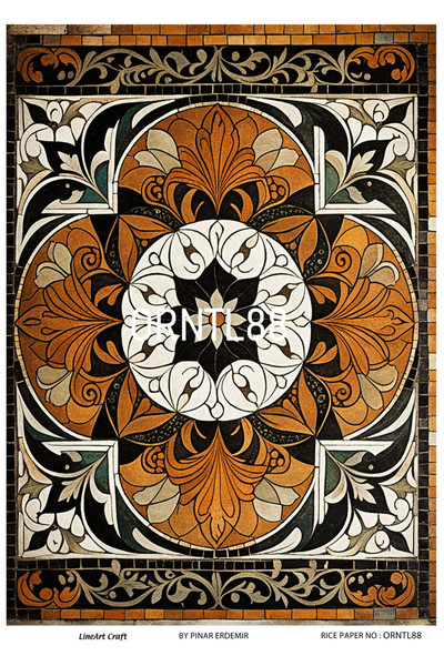 LİNEART ORNTL88 نمط عرقي وشرقي 30*42 سم ديكوباج نحاسي