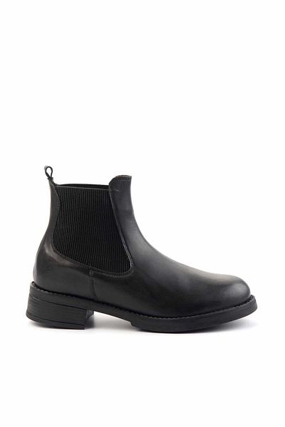 Bambi Black Genuine Leather Women's Boots & Bootie K02513320303