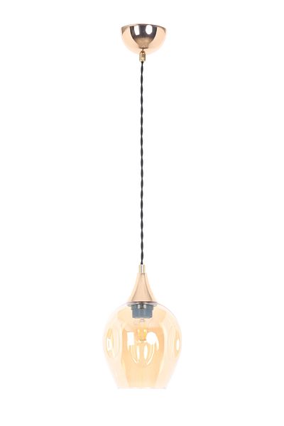 MŞ Aydınlatma Marlo Gold Honey Glass Pendant Lamp Single Chandelier