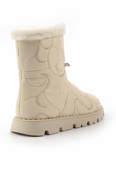 Bambi Bej Hakiki Deri Kadın Bot & Bootie K02410060203