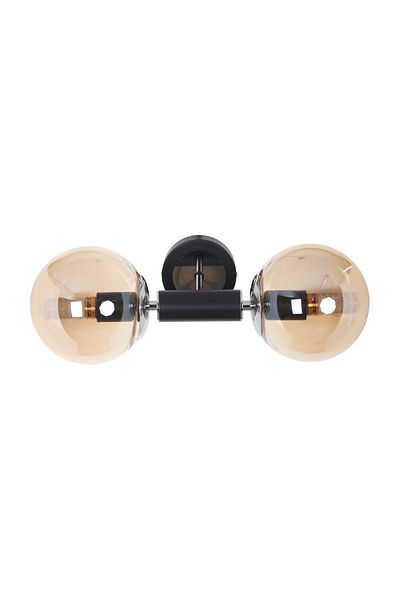MŞ Aydınlatma Hector Black Chrome 2 Honey Glass Sconce