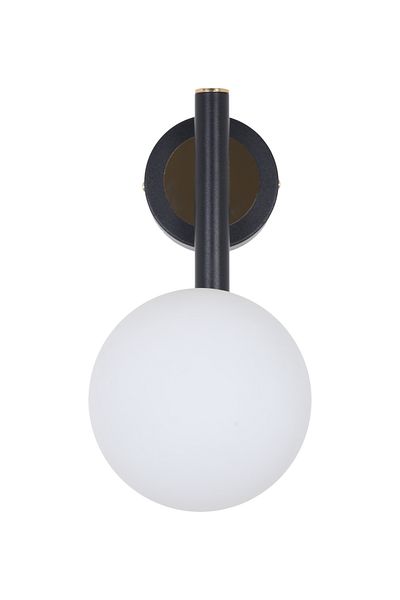 MŞ Aydınlatma Libra Black Gold White Glass Sconce