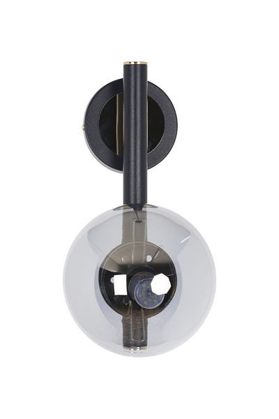 MŞ Aydınlatma Libra Black Gold Smoked Glass Sconce