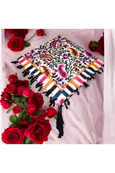 kızca وشاح حرير هندي من القطن الخالص