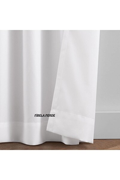 FİBELA PERDE Κουρτίνα αντηλιακής προστασίας από σατέν, πρώτης ποιότητας, λευκού χρώματος (χωρίς πιέτες) Κουρτίνα Fibela