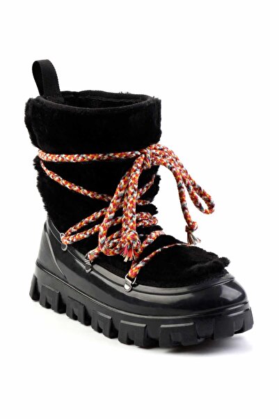 Bambi Siyah Kürklü  Kadın Kar Botu K02661000597