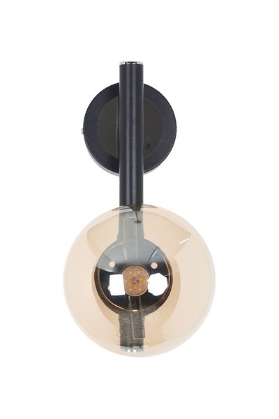 MŞ Aydınlatma Libra Black Chrome Honey Glass Sconce