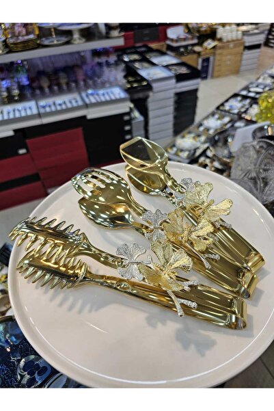 TURAB 3lü Kelebek Detaylı Şık Servis Seti