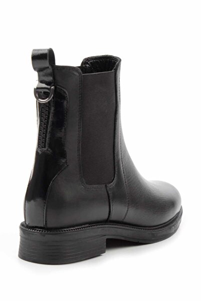 Bambi Siyah Hakiki Deri Kadın Bot & Bootie K02531206803