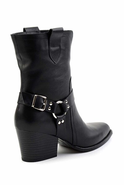 Bambi Siyah Leather Kadın Bot & Bootie K02828336503