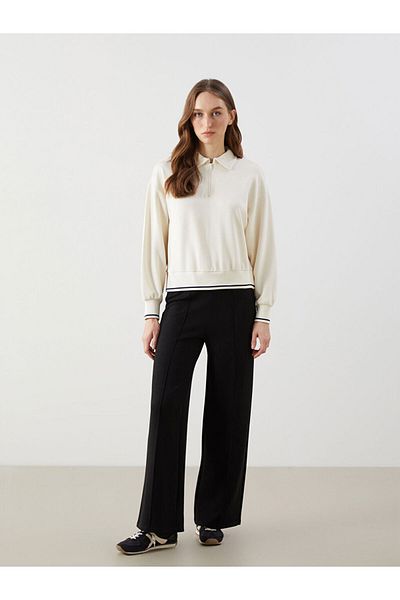 LC Waikiki Lcw Polo Neck Oversize Women's Sweatshirt Fast Fashion