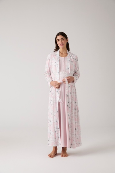 Lohussa طقم ثوب نوم نسائي من القطن بتصميم خاص منقوش بمسحوق بطول كامل للحوامل