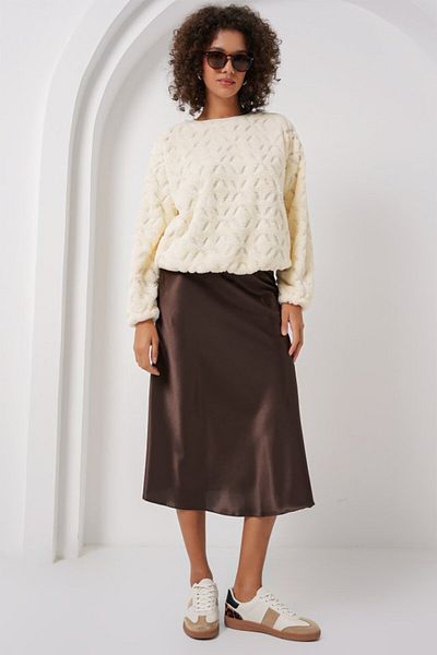 modaserdem 55445 plush sweater - ecru