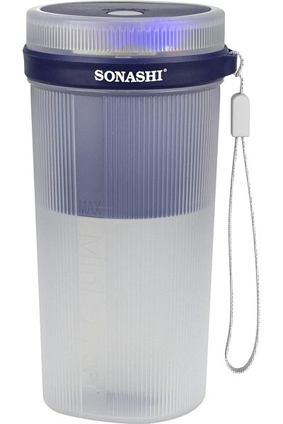 sonashi SPB-194 خلاط محمول قابل لإعادة الشحن، وعاء خالٍ من مادة BPA، سعة 350 مل، شحن USB، 40 وات، أزرق.