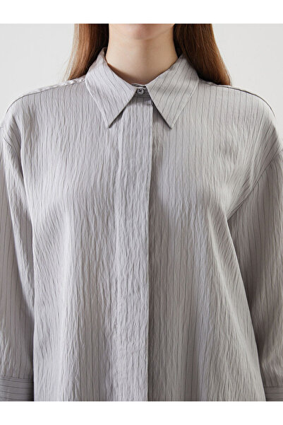 LC Waikiki Lcw Modest Modal Blended Oversize Women's Shirt Tunic