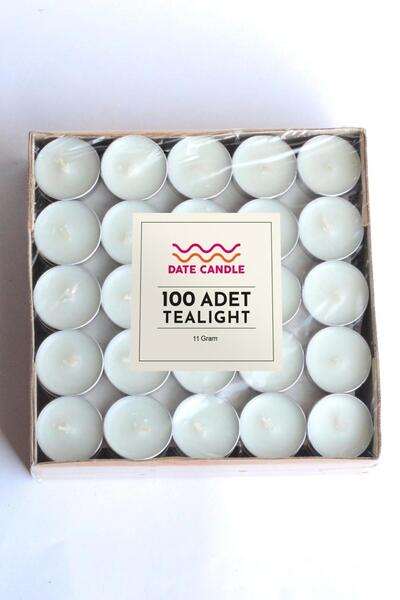 Date Candle Beyaz 11 gr Tealight Mum 100 Adet - Buhurdanlık ve Mumluğa Uygundur.