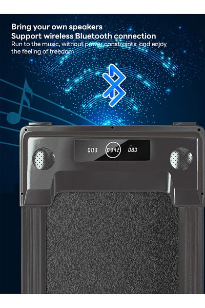 ETG 2.0HP 1-8km/h Small Home Walk-Behind Treadmill with Bluetooth Connection, Foldable, Multi-Functional