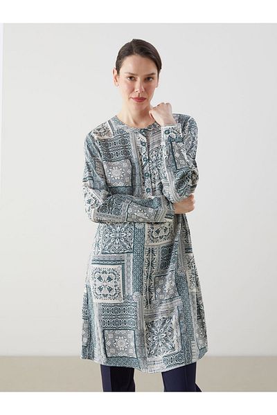 LC Waikiki New Season Women's Collar Patterned Tunic - S5G050Z8