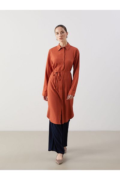 LC Waikiki Lcw Oversize Krinkle Women's Shirt Tunic Fast Fashion