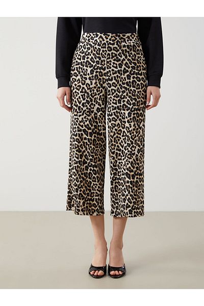 LC Waikiki New Season Standard Fit Leopard Patterned Women's Trousers - S5L025Z8