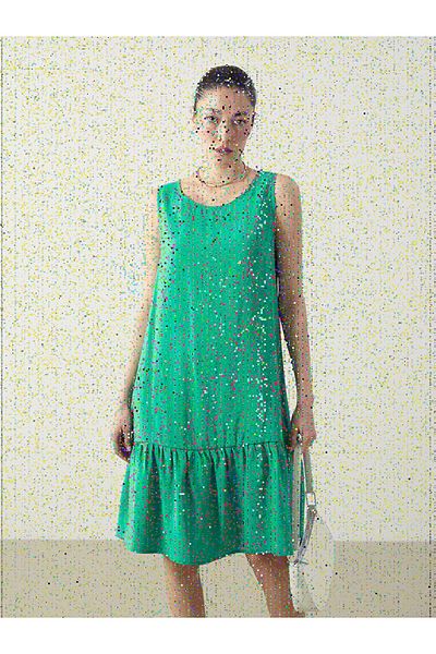 LC Waikiki Green Crew Neck Women's Dress