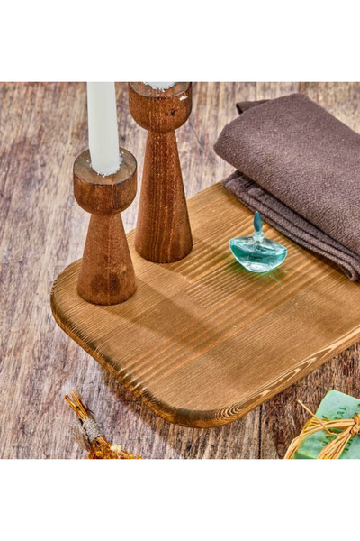 LADYNUR Ahşap Ayaklı Dikdörtgen Sunum Tahtası/sunumluk/peynir Tabağı Ahşap Yükseltici