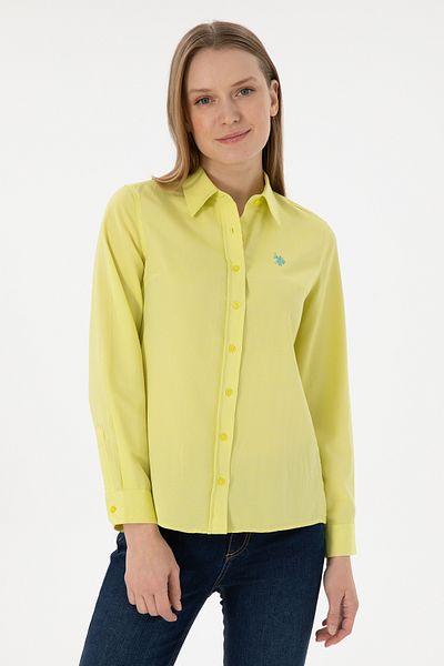 U.S. Polo Assn. Cămașă de damă cu mânecă lungă verde fistic - Model de bază 50288851 -VR087