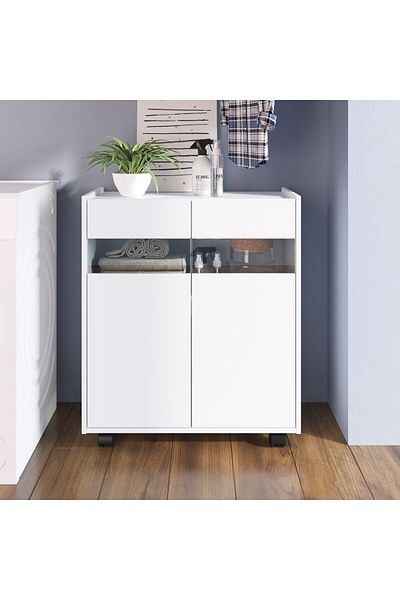 Danube Home Banette 2-door Laundry Cabinet - White L70xw35xh78.9cm