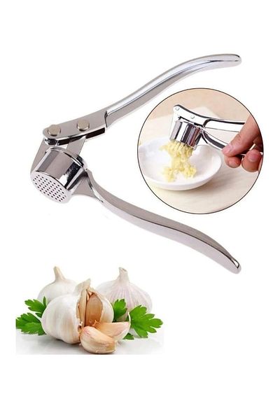 SYN AKSESUAR Stainless Steel Garlic Masher /Steel Pliers with Practical Round Chamber