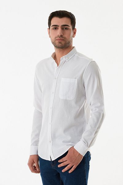 Fulla Moda Βασικό πουκάμισο με κουμπιά τσέπης